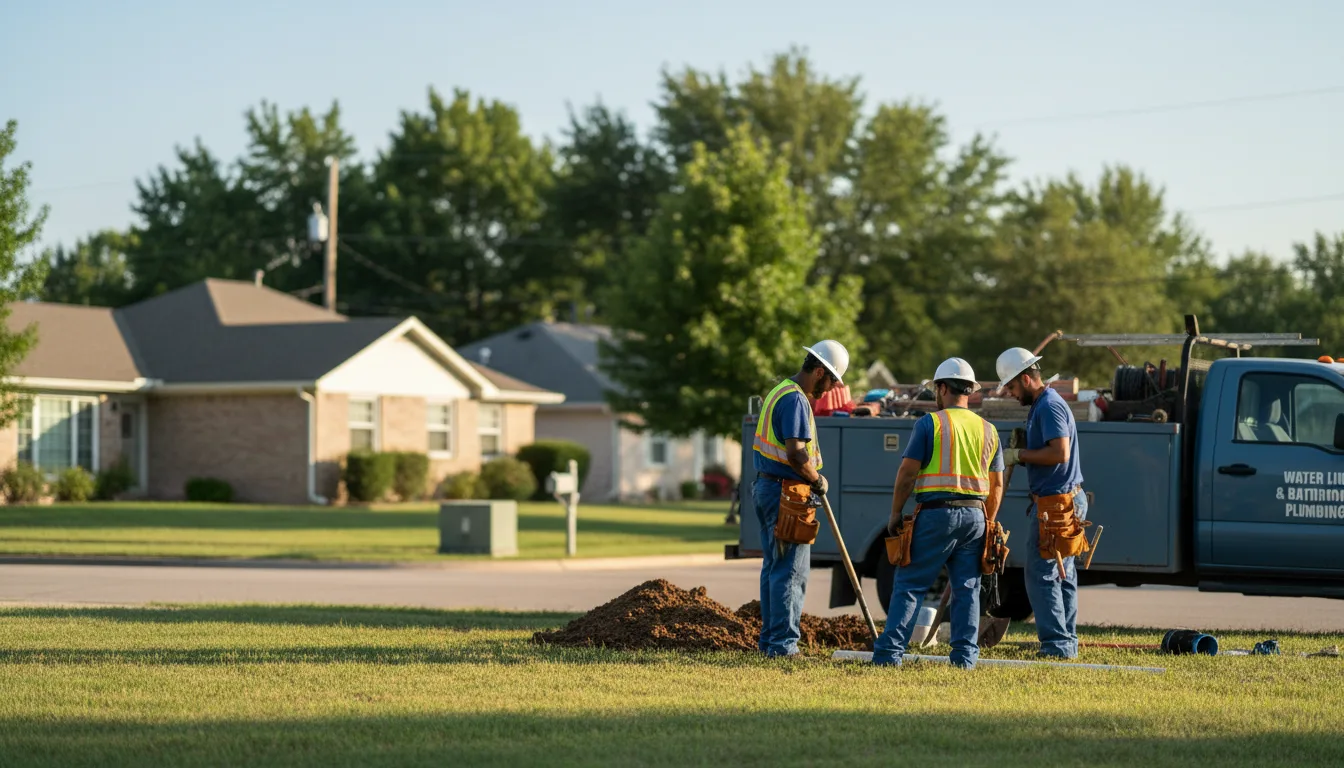 Residential water line and bathroom plumbing service in New Cambria, MO